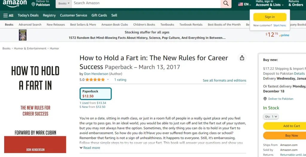 How to hold a fart in- Book review